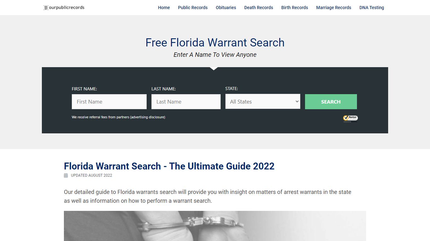 Free Florida Warrant Search - Enter A Name To View Anyone