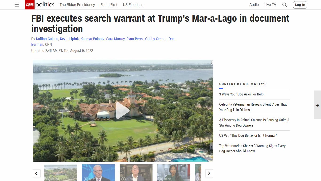 FBI executes search warrant at Mar-a-Lago, Trump says